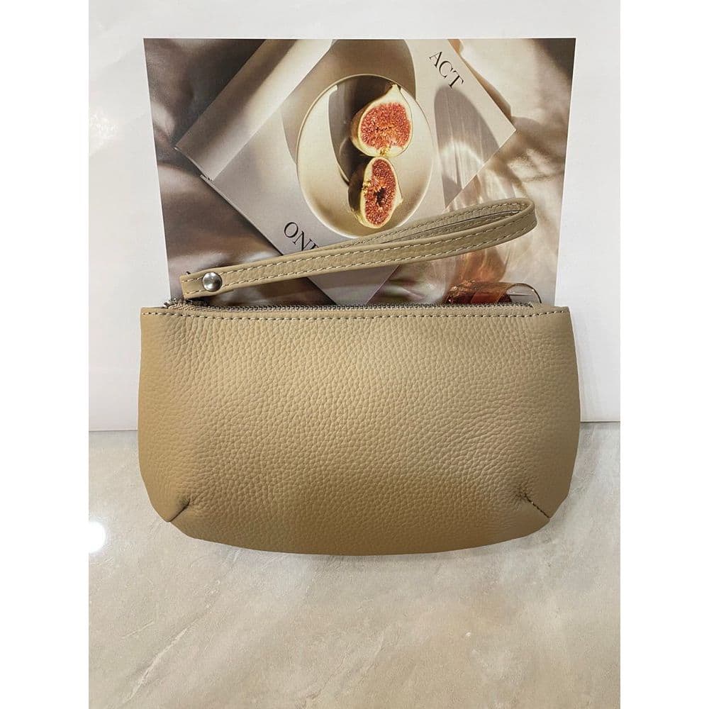 Bolsa de moedas de couro puro para transporte de mão feminina All-Match 2025 novo portátil bolsa de embreagem de couro g