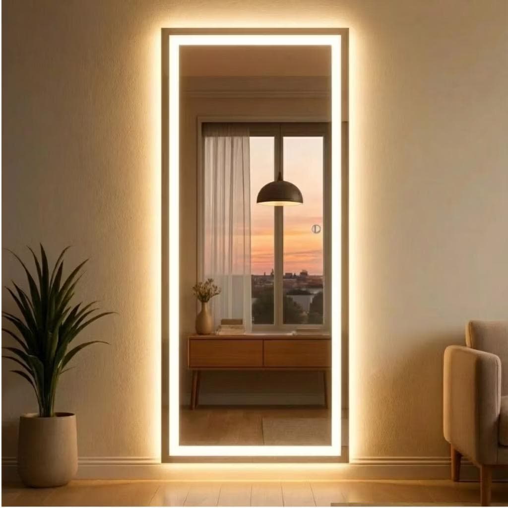 Espelho 80x110 Retangular Jateado Com Led Touch Screen