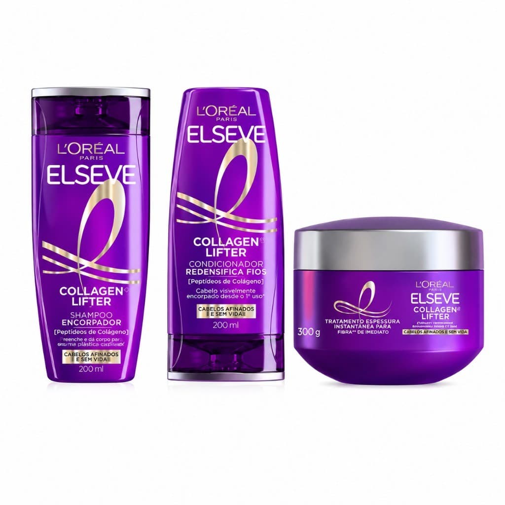 Kit Elseve Colágeno Lifter Shampoo + Condicionador + Máscara 3 itens