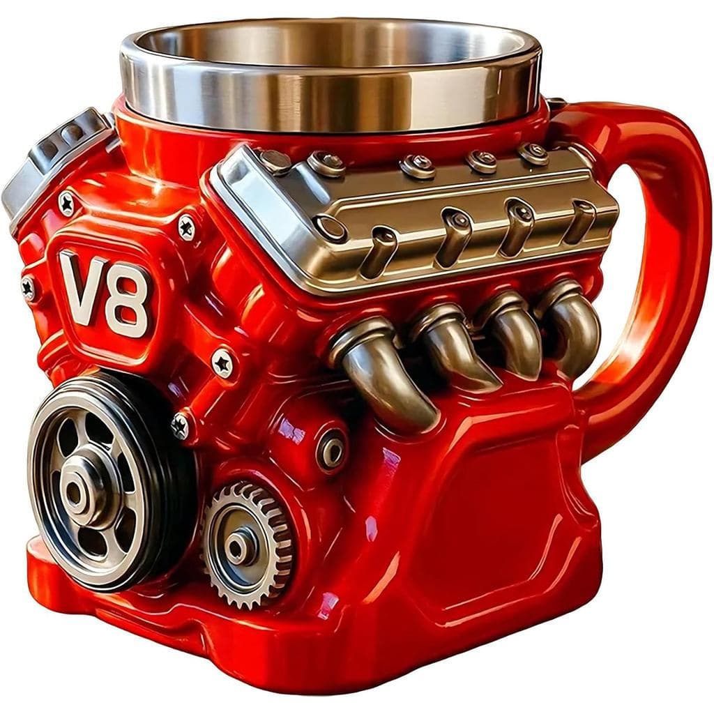 Caneca de Café com Tema de Motor V8, Caneca de Café com Tema de Motor de Carro, Caneca de Mecânico Criativa e Personaliz