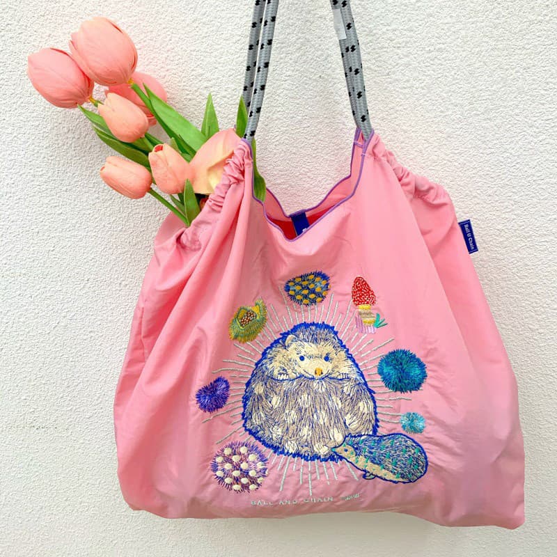Gao Yuanyuan mesmo estilo novo estilo bordado Eco-Friendly saco de compras náilon portátil ombro saco do mensageiro moch