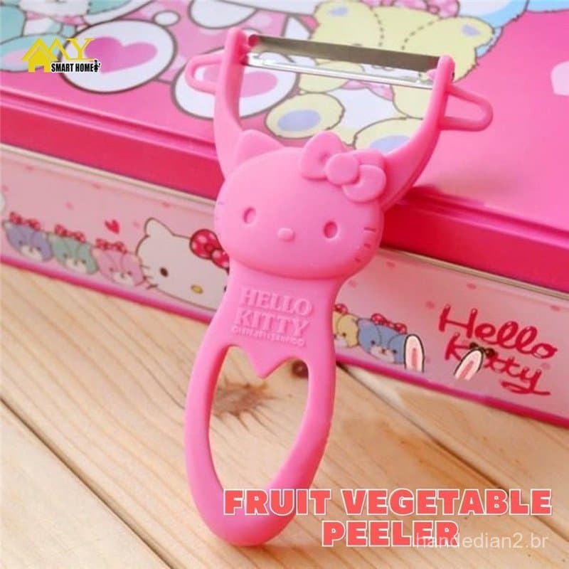 Hello Kitty Descascador De Legumes De Frutas Em Aço Inoxidável Antiderrapante Multifuncional Cortador Slicer Gadgets/Bat