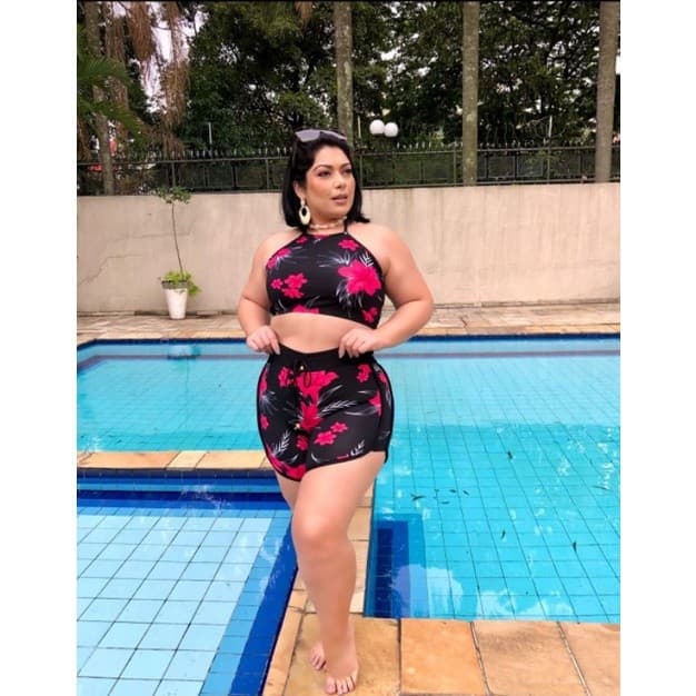 SHORT FEMININO M/G/GG/G1/G2 36 ao 56 SAIDA DE PRAIA  (BERMUDA) SHORT FLORIDO M AO G2