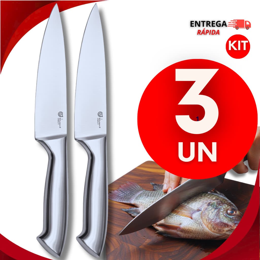 Faca Peixeira 7' Profissional Açougueiro Churrasco Gourmet Peixaria Utensílios de Cozinha