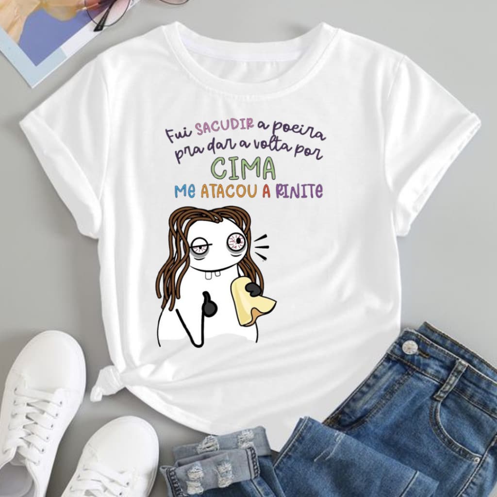 Camiseta T-shirt estampada sofrendo com rinite