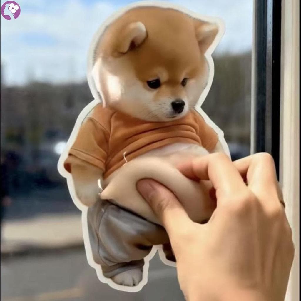 Adesivo De Carro Fofo E Gordo Shiba Inu Puppy-Brinquedo Criativo De Descompressão Anticolisão