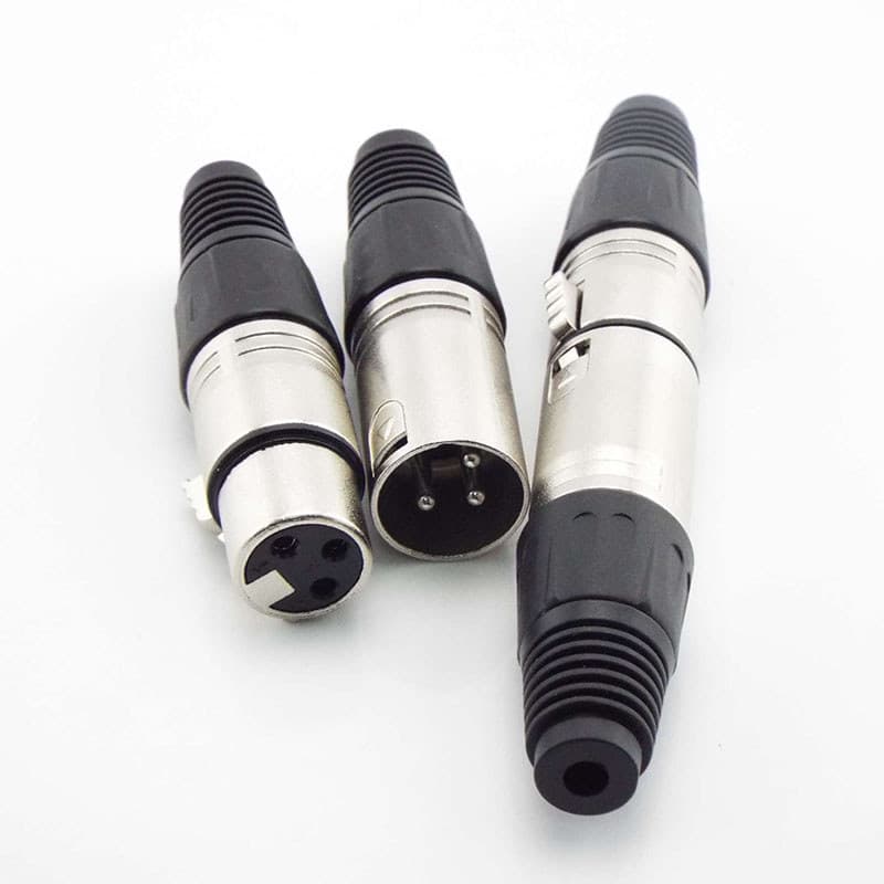 3 4 Pinos Núcleo XLR Adaptador De Alimentação Macho Fêmea Cabo De Áudio MIC Plug Jack Terminais Microfone Fio Conector B