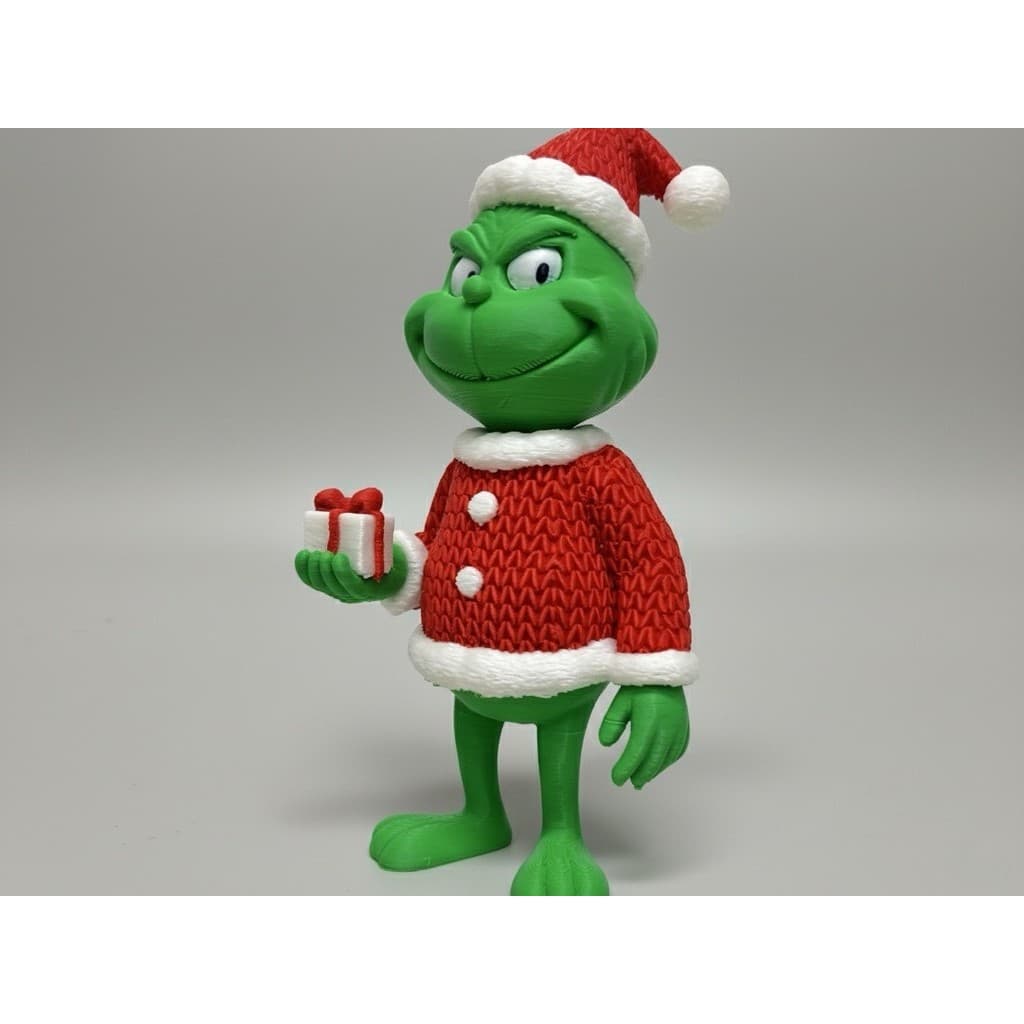Boneco Grinch Natalino 3D com Presente Decoração de Natal