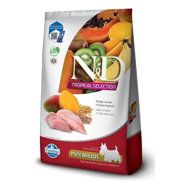 Ração N&D Tropical Selection Cães Adultos Mini Frango 12kg (10kg + 2kg Grátis)