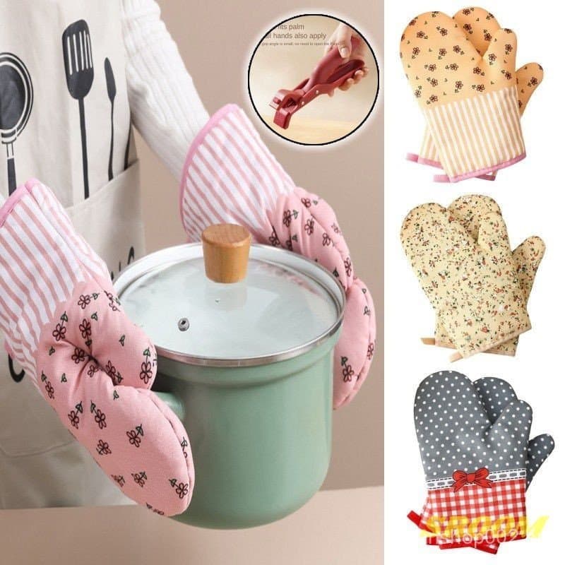 Luvas de isolamento térmico espessadas, luvas resistentes a altas temperaturas para assar, forno de cozinha, micro