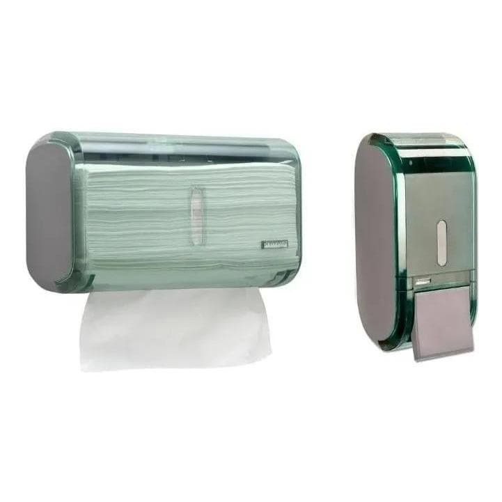 Kit Porta Papel Toalha e Saboneteira Dispenser Parede - Banheiro Premisse Urban Compacto