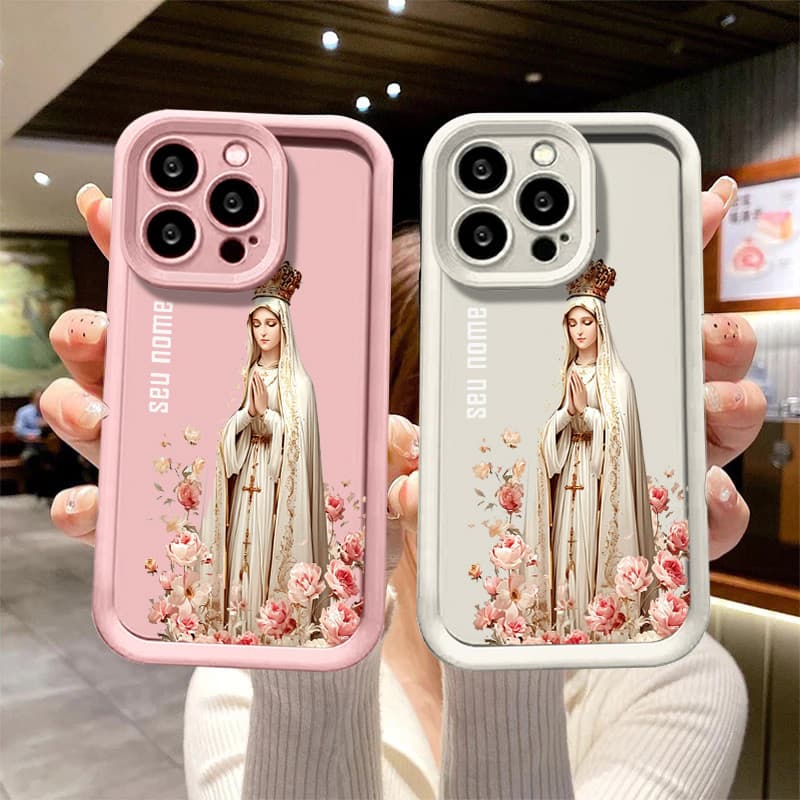 Capinha personalizada Nossa Senhora para iPhone 13 norma 12 13 11 16 17 15 14 pro max 15 Plus 16 pro capa silicone