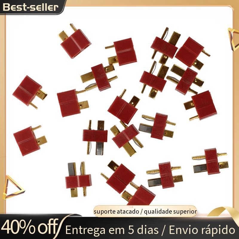 10 Pares Deans Conector Antiderrapante Plugue T Macho + Fêmea Para Bateria RC ESC