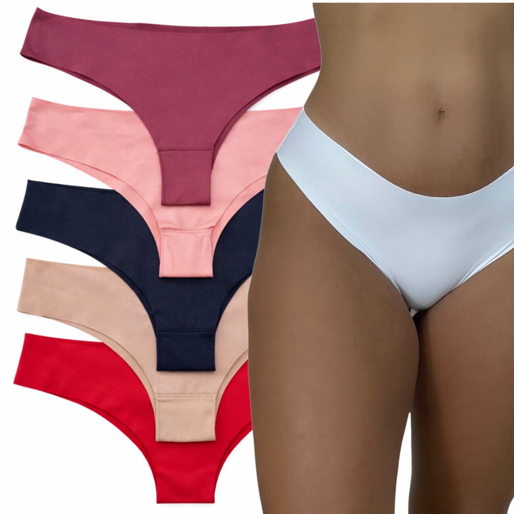 Calcinha Sem Costura Corte Laser Conforto KIT 5 UNIDADES