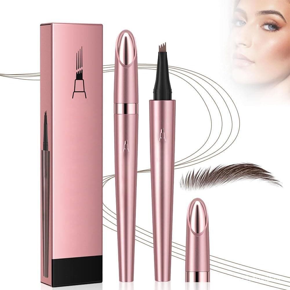 Caneta Mágica para Sobrancelhas, Caneta de Microblading 3D à Prova d'Água, Lápis de Sobrancelha com 4 Pontas para Maquia
