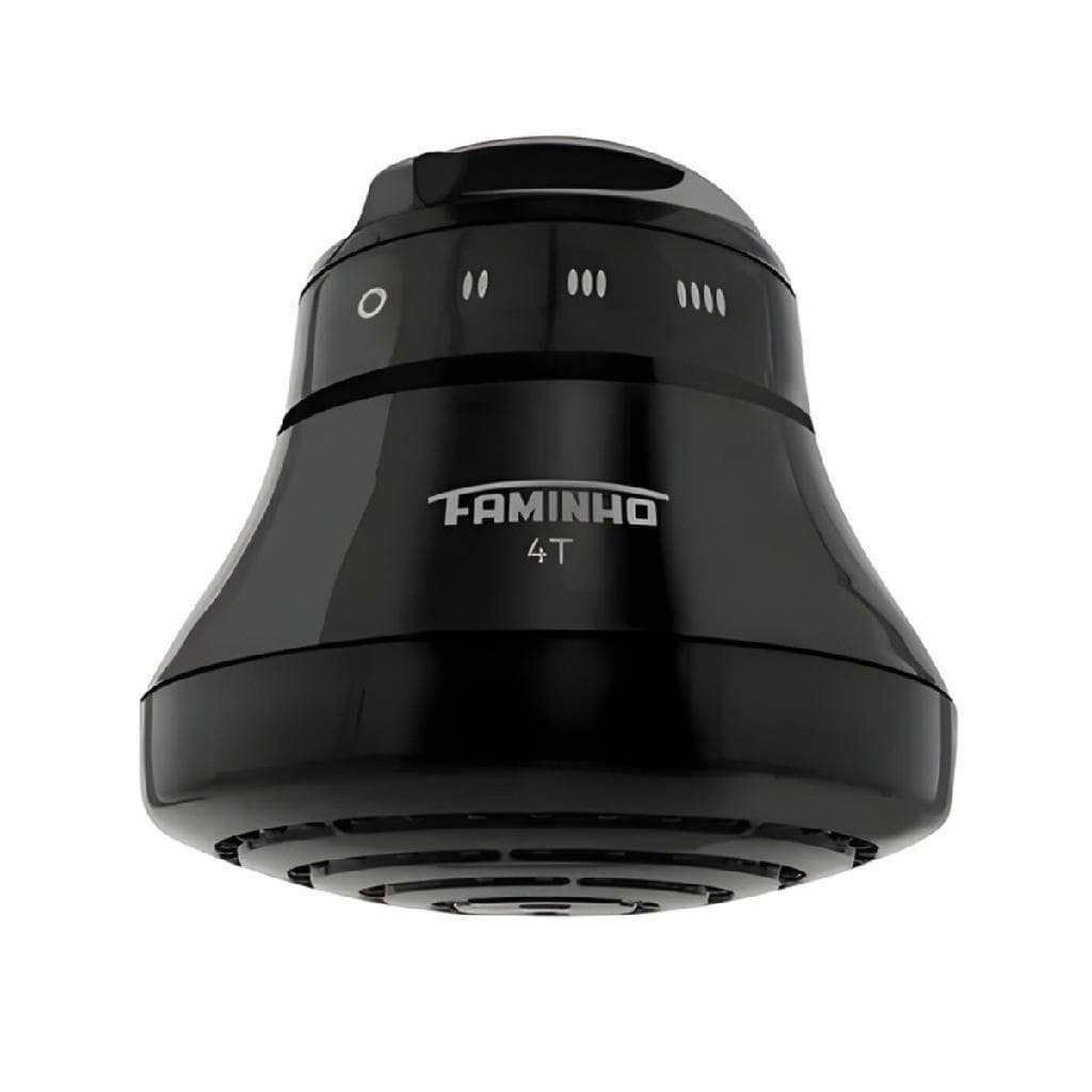 Chuveiro Ducha Preto Faminho 4t Com Cano De 30cm