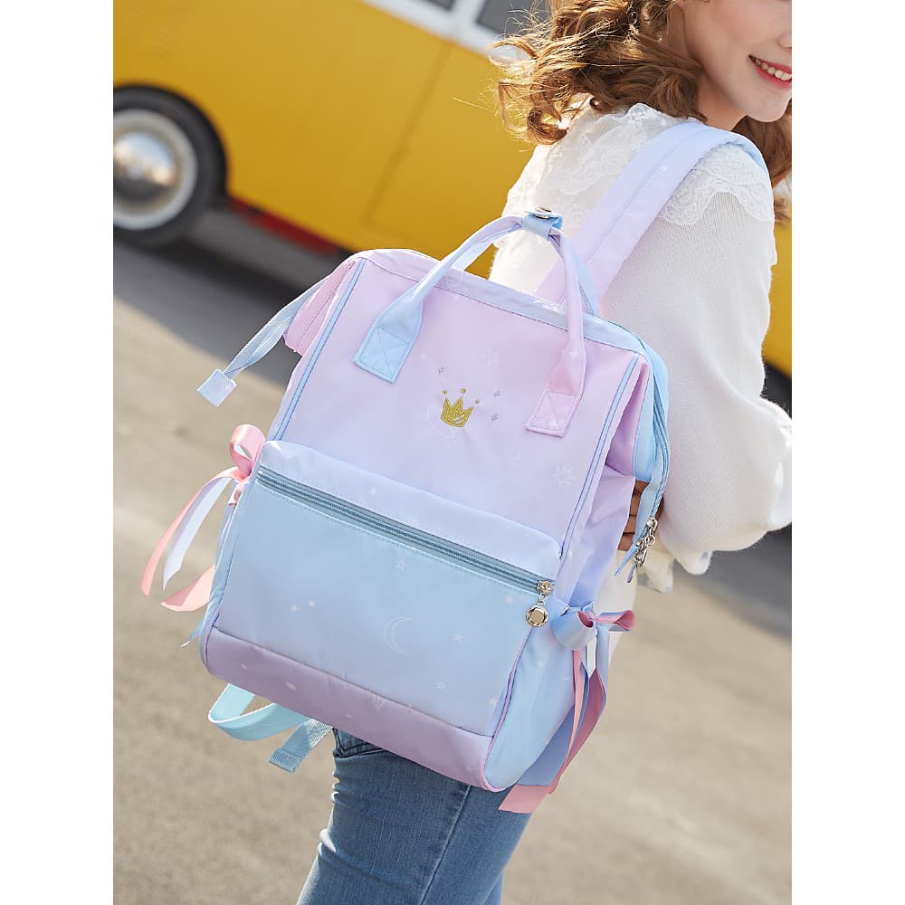 Mochila escolar feminina estudante universitário Commuter computador mochila de viagem estudante do ensino médio grande