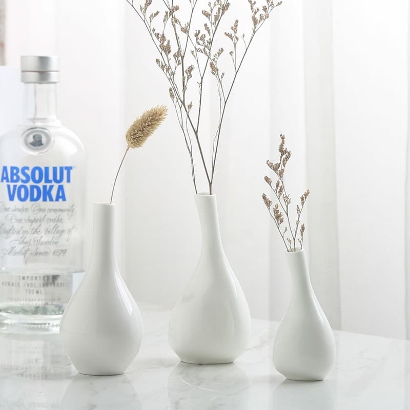 Desktop Mini vaso osso China branco puro pequeno doméstico pequeno fresco flor seca cerimônia de incenso cerimônia de ch