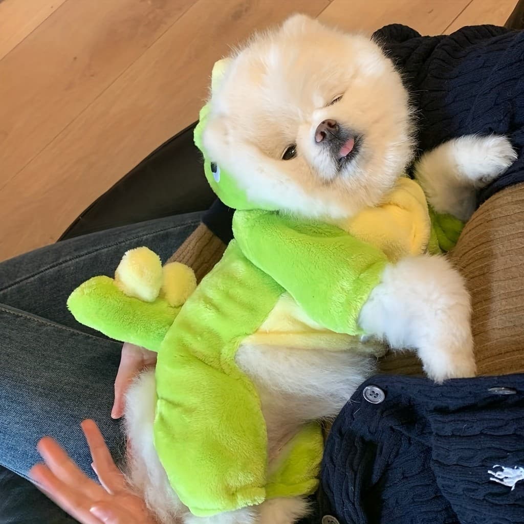 Roupa de Inverno para Animais de Estimação, em Fleece, com Estampa de Dinossauro Fofo, Têxtil Espesso e Quente, Adequada