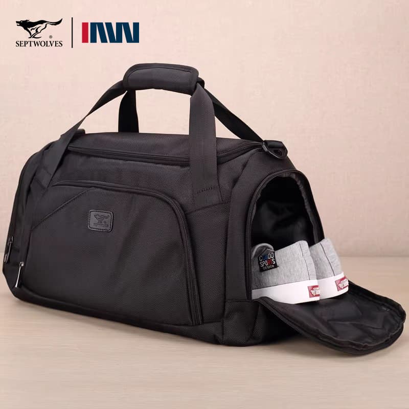 Sete lobos bolsa de viagem portátil masculina, grande capacidade, curta distância, negócios, viagem, bagagem, Fitness, e