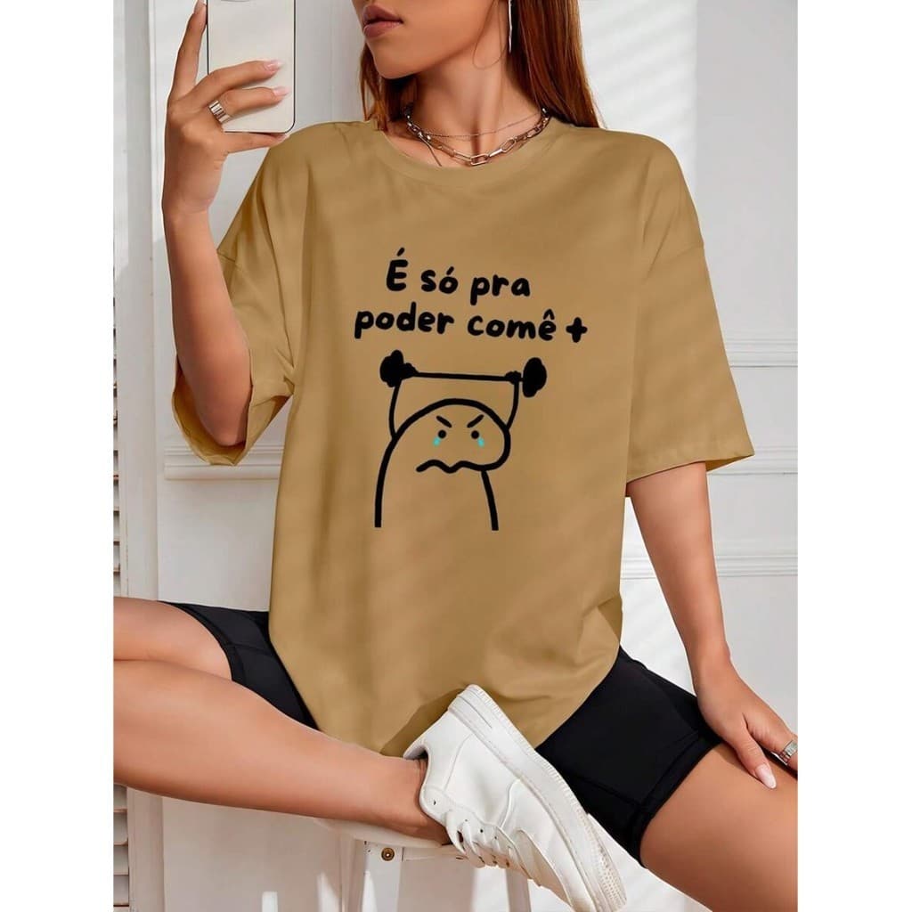 Camiseta Feminina Streetwear Estampada Engraçada Meme Tshirt Algodão Camisa Modinha Bloqueira