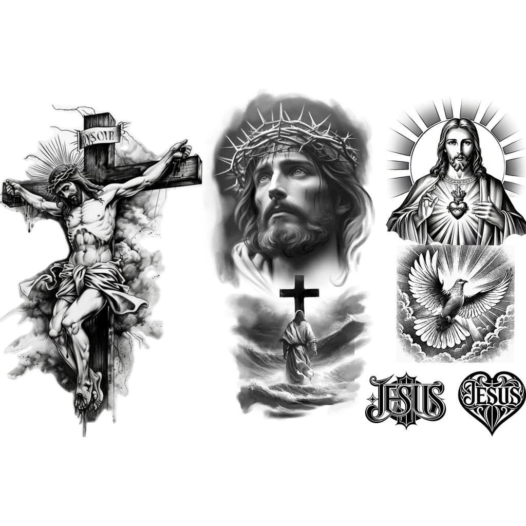 Tatuagem Temporária Catolica - Cartela Com Varias Unidades
