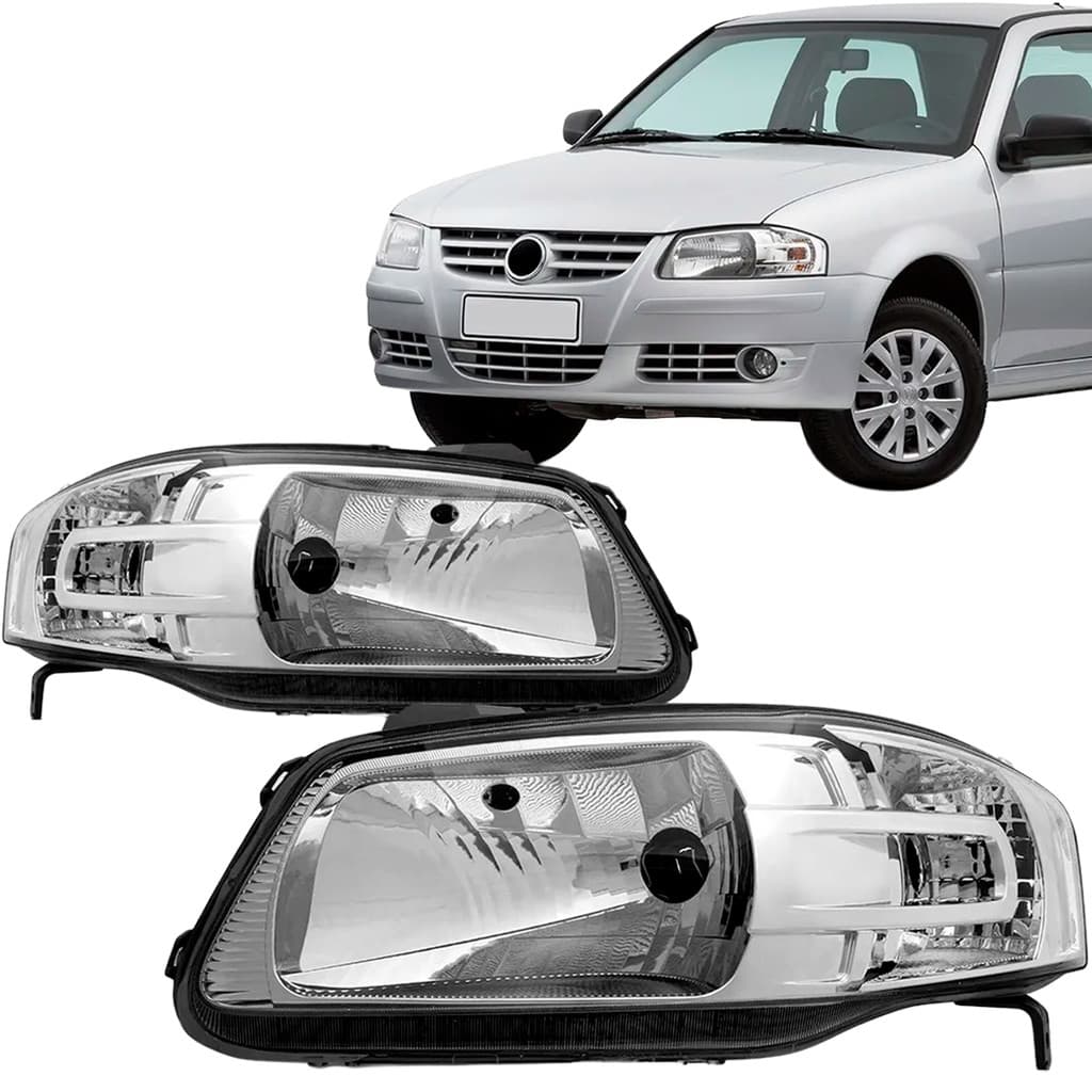 Farol Gol G4 2005 2006 2007 2008 2009 2010 2011 2012 2013 2014 Máscara Cromada