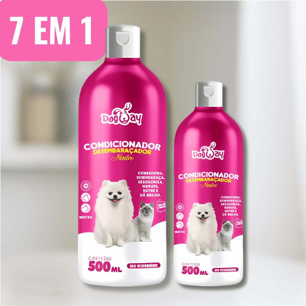 Condicionador Desembaraçador Neutro DogWay 500ml Para Cães e Gatos Pets