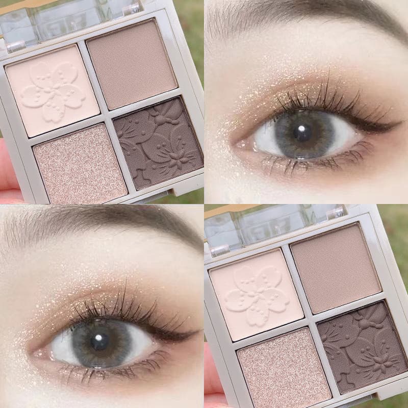 DIKALU Cor Sombra Cinza Flor de Cerejeira Paleta de Pó Perolado Fosco Cimento Paleta de Maquiagem Maquiagem Esfumaçada