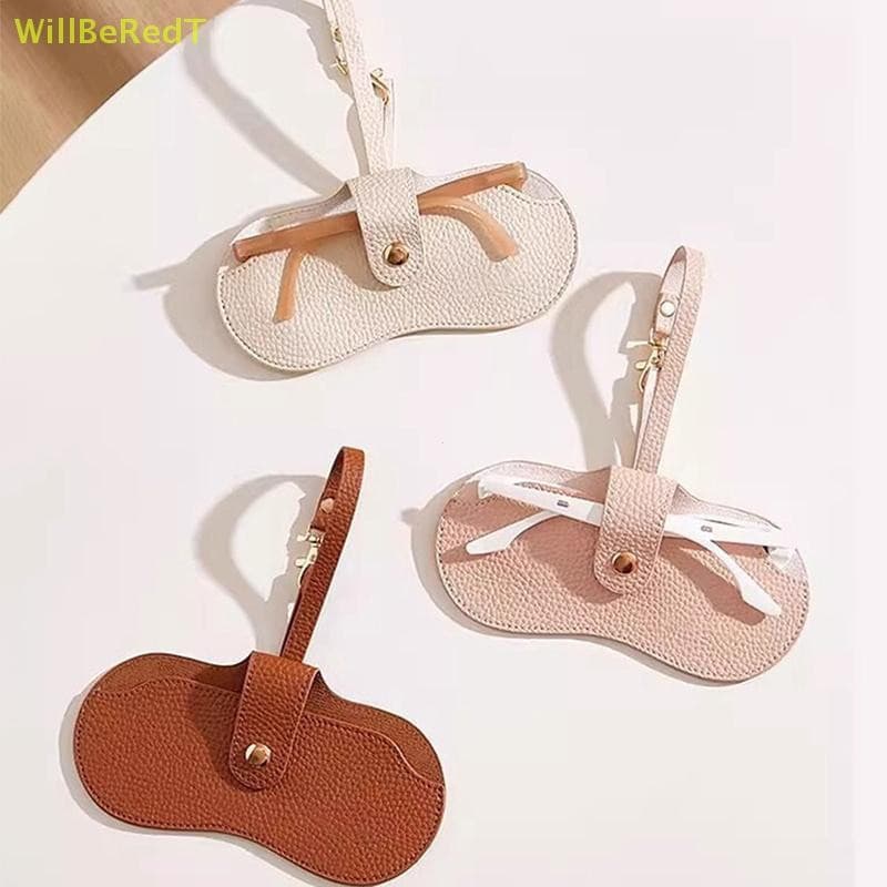 [WillBeRedT] Bolsa De Óculos Portátil De Couro Macio De Sol Fina E Moderna Suporte Para Estojo Organizador De Viagem [No