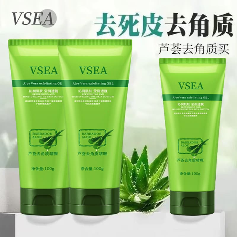 VSEA Aloe Vera Gel Esfoliante Esfoliante Suave Esfoliante Facial Limpeza Profunda Esfregando Lama Gel de Aloe Vera