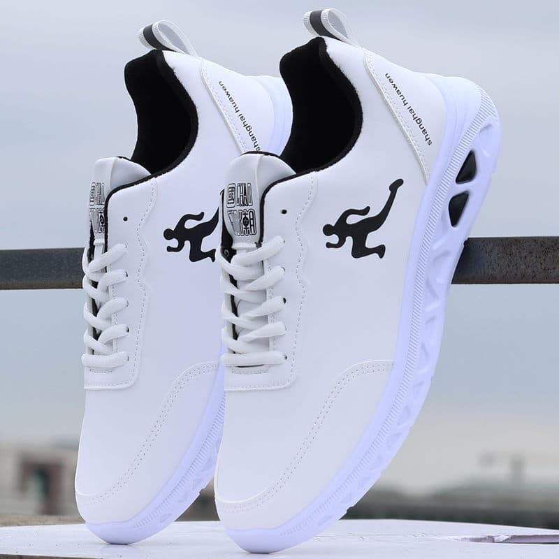 Sapatos masculinos 2024 outono sapatos de viagem casuais masculinos de couro sola macia tênis de corrida à prova dwaterp