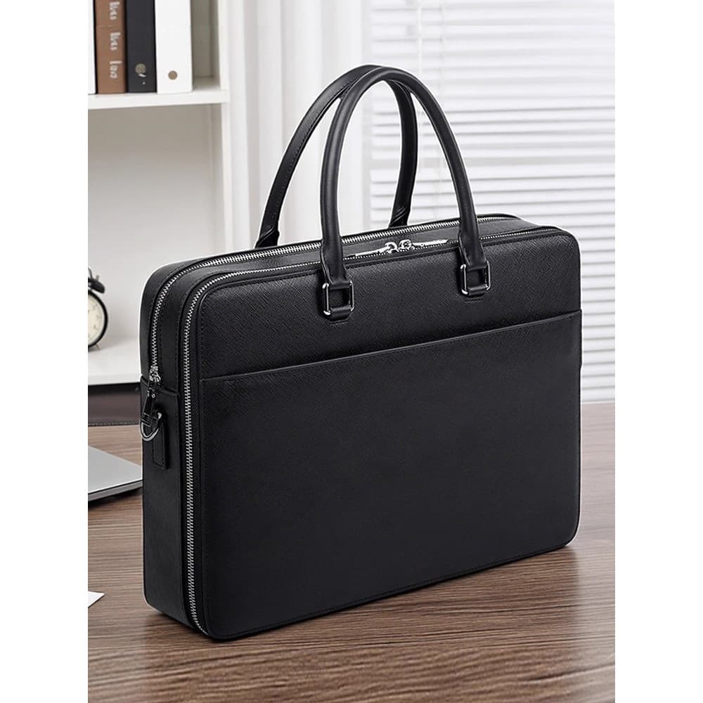 Simples moda masculina negócios bolsa de couro duro luz luxo estilo negócios pasta couro genuíno primeira camada saco do