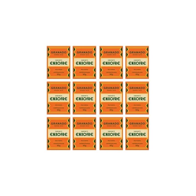 Kit 12 Sabonetes Granado Enxofre 90g Limpeza De Pele Facial