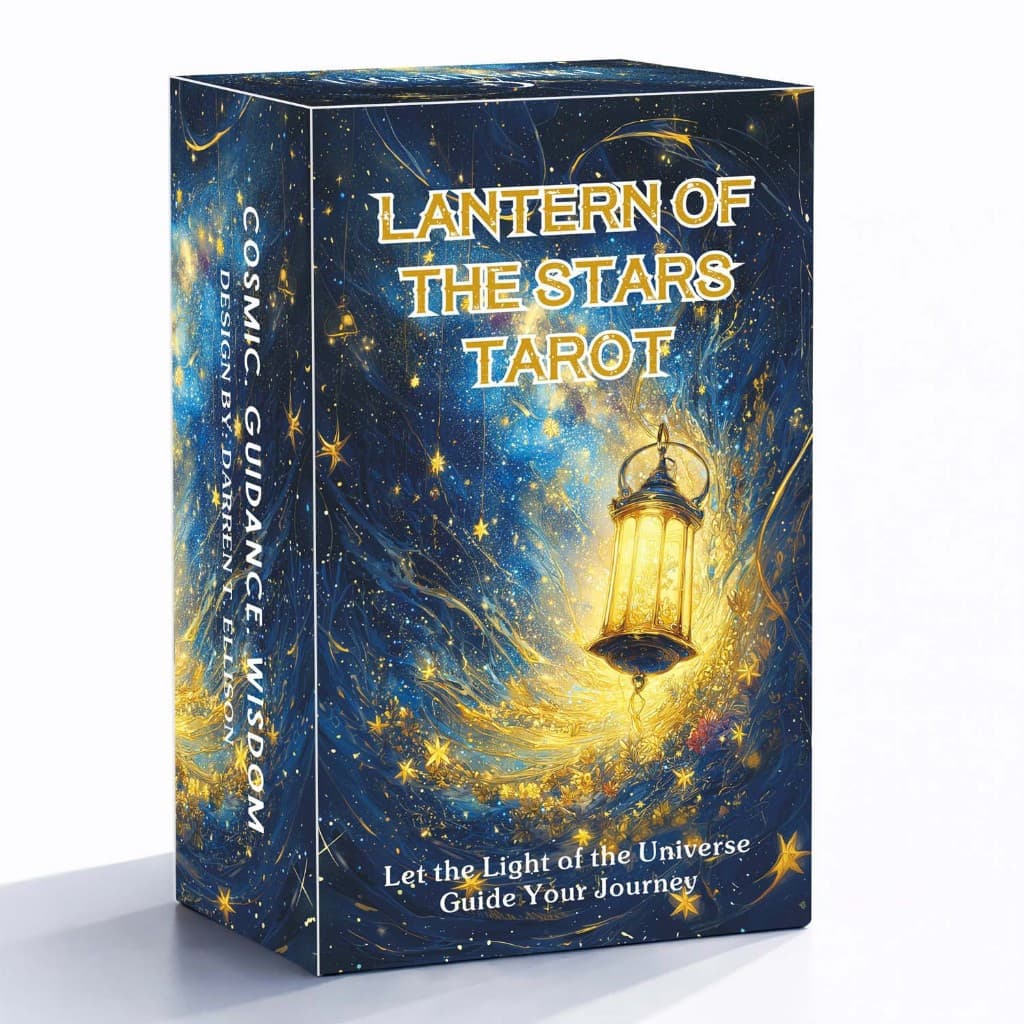 Baralho De 78 Cartas , 13x8 Cm , De Tarô Lanterna Das Estrelas , Simbolismo Tradicional Com Imagens Celestiais Brilhante