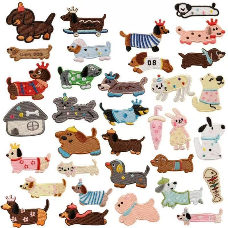 Mini remendo adesivo série cão Animal remendo adesivo roupas buraco reparação remendo pano adesivo diy manual manual