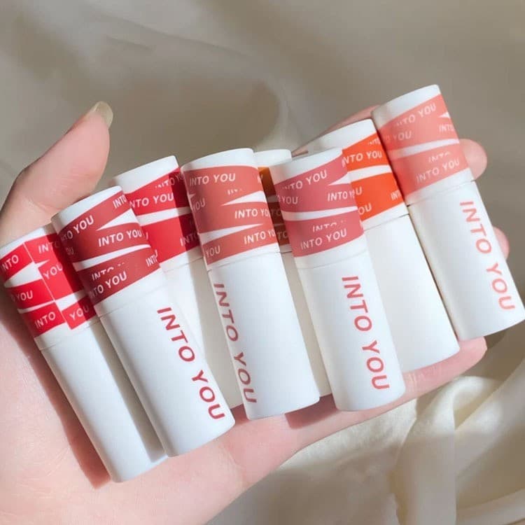 [Autêntico oficial] INTO YOU Heroine Lip Mud Matte Lip Cheek Batom Blush de dupla utilização Brilho labial