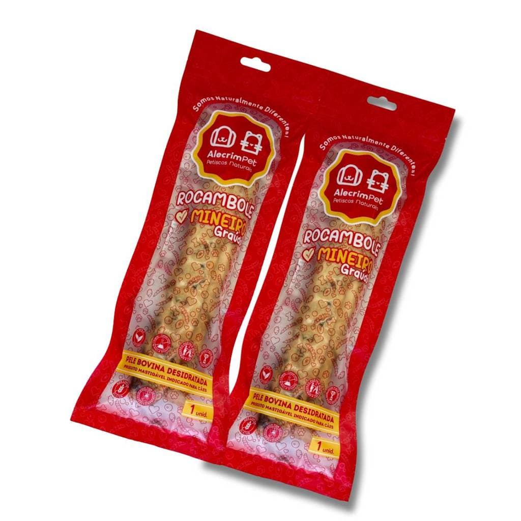 Mordedor Natural Para Cachorro Rocambole Couro Bovino Alecrim Pet 2un