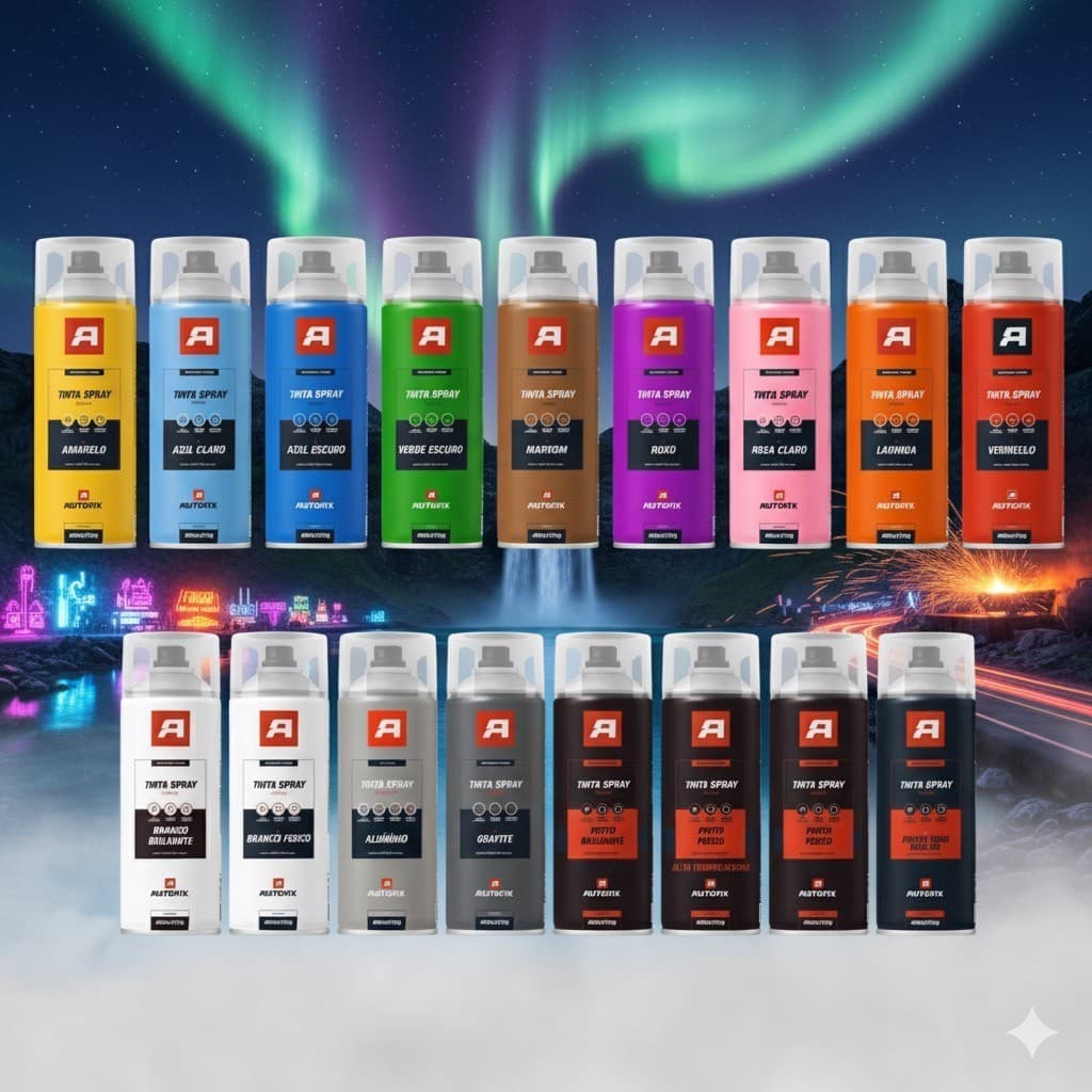 Tinta Sprays Uso Geral 400ml - Autofix Cores Preto, Vermelho, Verde, Azul, Rosa e muito muito mais