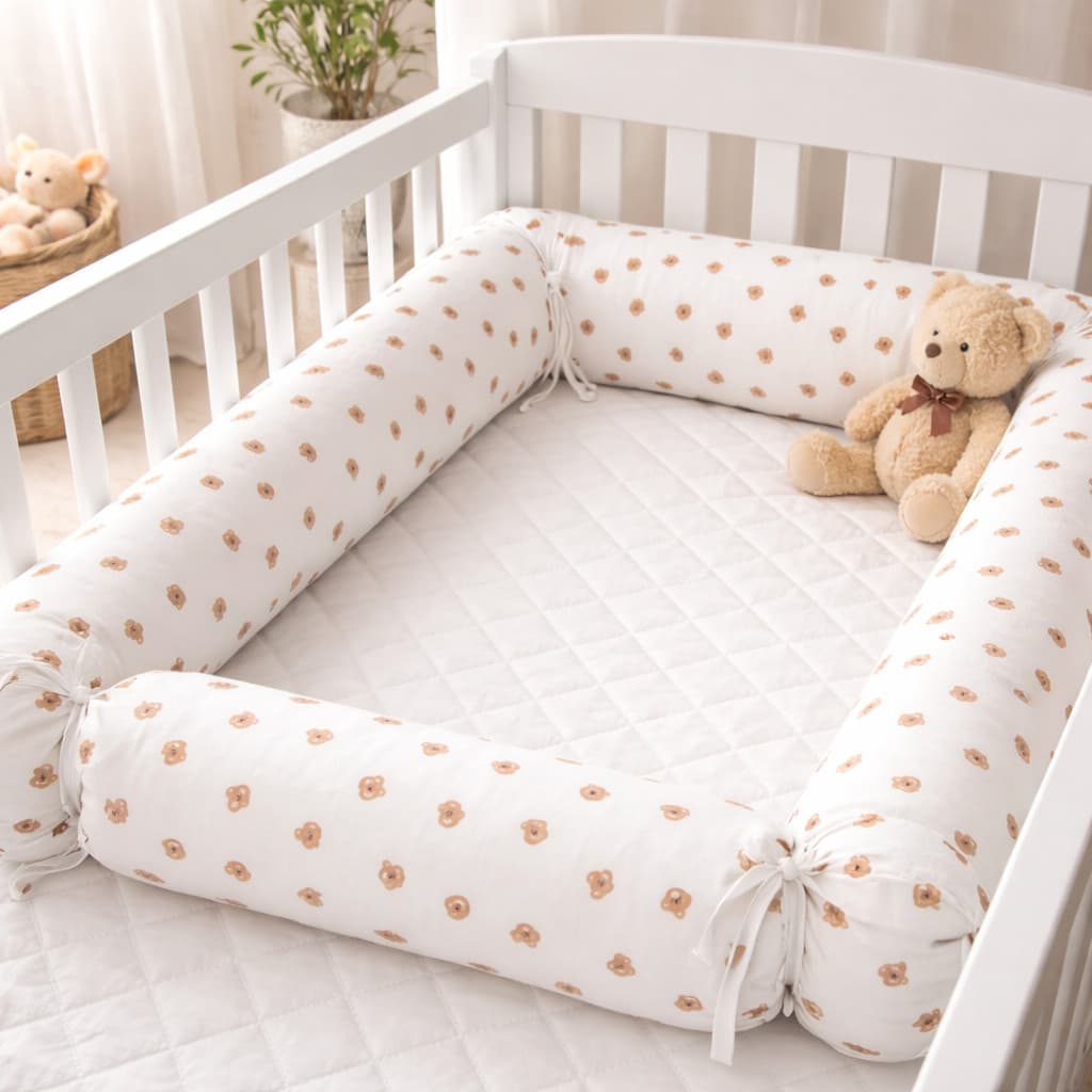 Capa para Kit Berço Rolinho 04 peças Americano Baby Teddy Branco