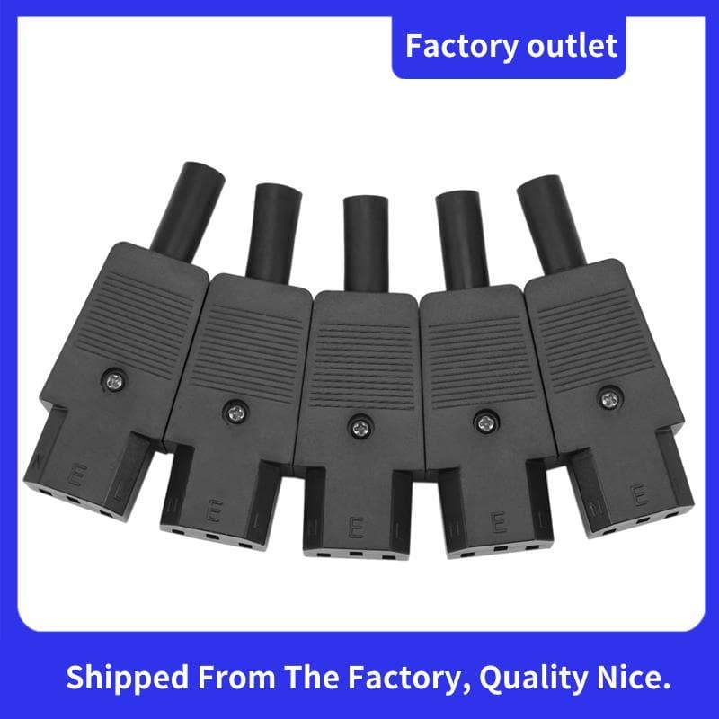 5 Pcs IEC 320 C13 Adaptador De Tomada Fêmea 3 Pinos Cabo De Alimentação Conector Reutilizável