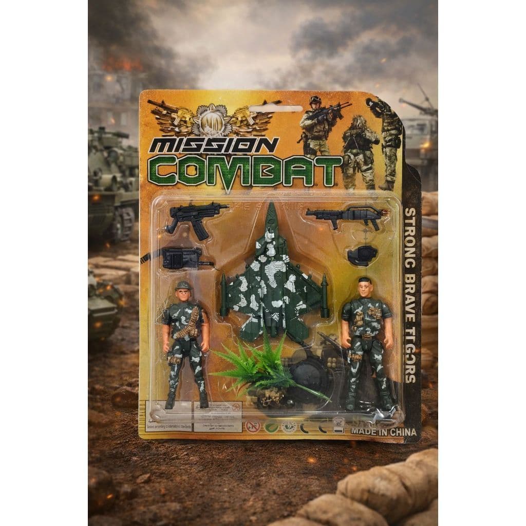 Boneco Soldado Militar Mission Combat Com Acessórios Brinquedo Infantil