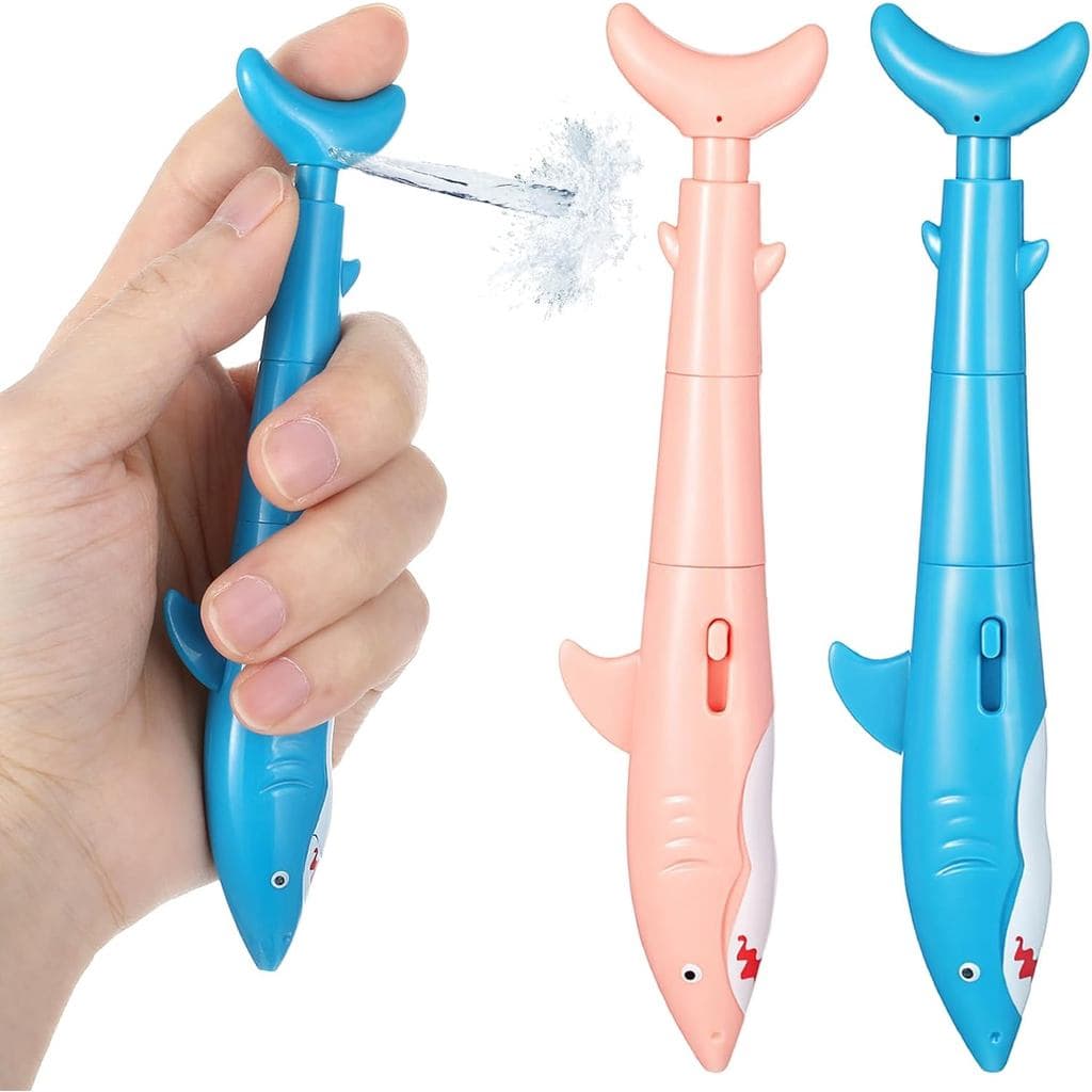 Canetas De Esguicho Estilo Tubarão , 2 Pacotes , Caneta Spray De 2 Em 1 Engraçada De Brinquedo Água Para Escrever E Brin