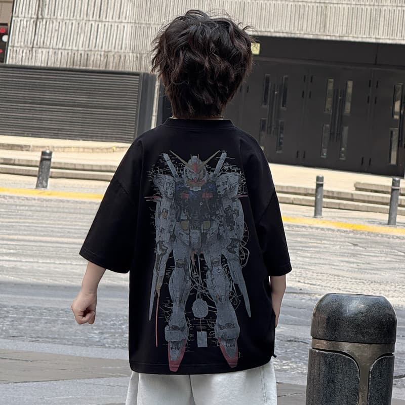 Camiseta masculina de trabalho médio moda verão estampada manga curta Top legal * 43434