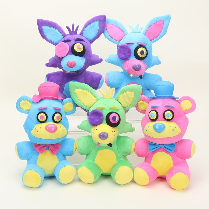 Boneco de Pelúcia Neon Freddy Blacklight 15-25cm Five Nights At Freddy Blacklight Freddy Urso Neon Foxy FNAF Boneco de P