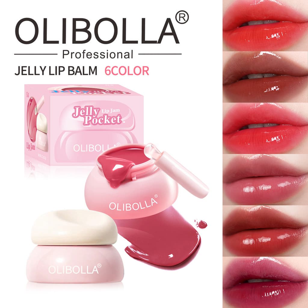 Maquiagem OLIBOLLA brilho de água geléia brilho labial enlatado espelho brilho labial não-desbotamento copo antiaderente