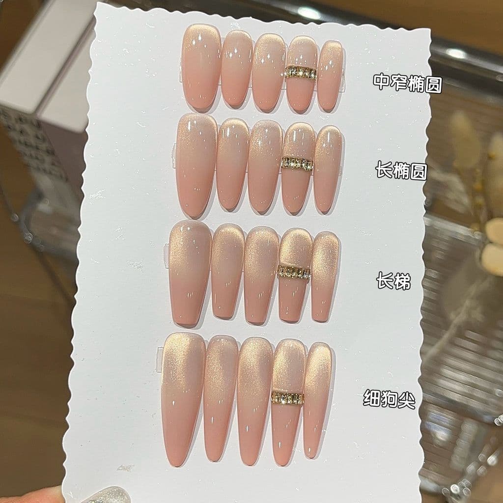 Estilo suave usando unhas branqueamento artesanal manicure fototerapia manicure gradiente Glitter ouro olho de gato dest