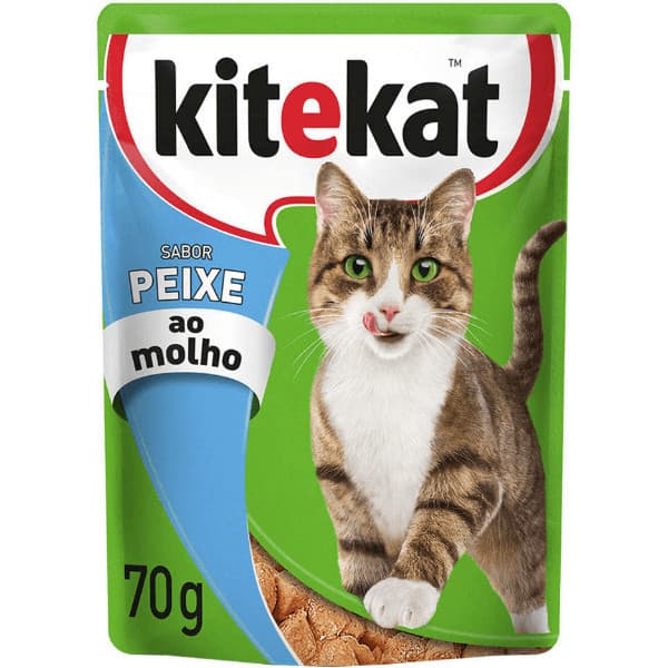 Ração Úmida Sachê Kitekat para Gatos Adultos sabor Peixe - 70g