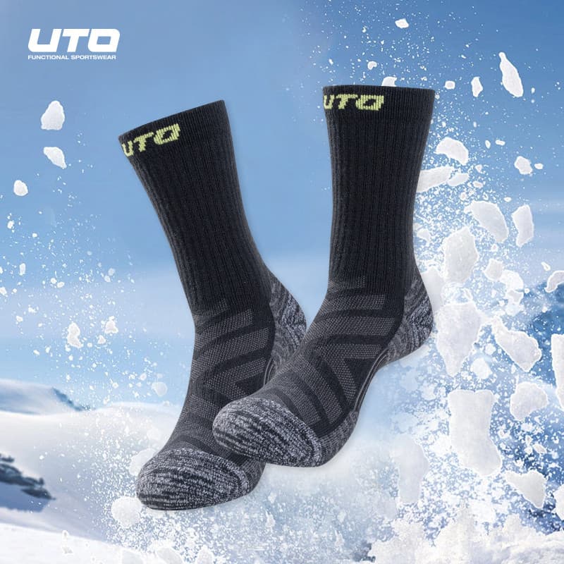 UTO Merino Meias de Lã Inverno Homens Mulheres Caminhadas Escalada Esqui Engrossado Esportes Quentes Wicking Meias