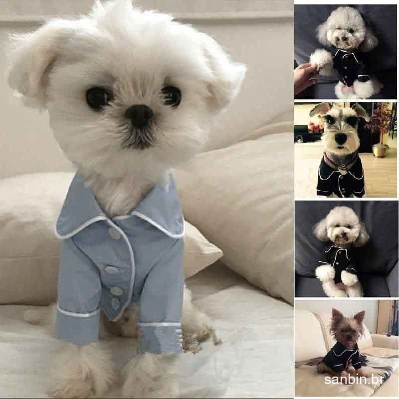 Roupas Para Cães De Estimação Pequenos Estilo Coreano Pijamas Animais Camisas Respiráveis Blusa De Cachorro